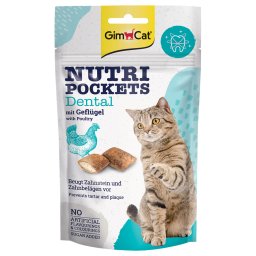 60g aves Nutri Pockets Dental GimCat snacks para gatos