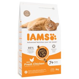 3kg frango Advanced Nutrition Senior Cat 7+ IAMS ração gatos