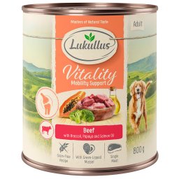 6x800g vaca sem cereais Articulações Lukullus Vitality latas cães