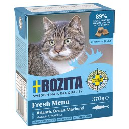 6x370g cavala pedaços em gelatina Bozita comida húmida para gatos