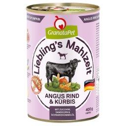 6x400g Vaca Angus e abóbora Liebling's Mahlzeit Granatapet latas cães