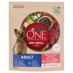 5x800g vaca e arroz Mini Adult PURINA ONE ração para cães