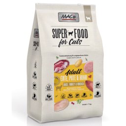 2x7kg pato, peru e frango Adult Superfood MAC's ração para gatos