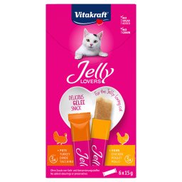 6x15g Jelly Lovers frango e pato Vitakraft snacks gatos