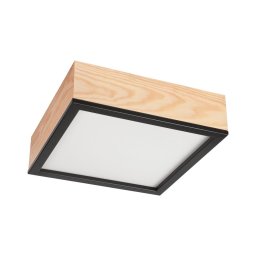 Iluminação de teto NATURAL SQUARE 2xE27/15W/230V 31x31 cm pinho/preto