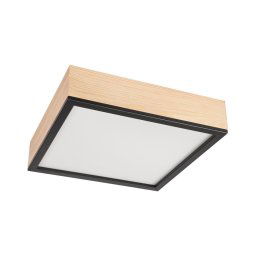 Iluminação de teto NATURAL SQUARE 4xE27/15W/230V 39x39 cm pinho/preto