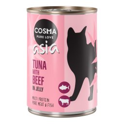 12x400g atum vaca gelatina Cosma Thai Comida húmida gato