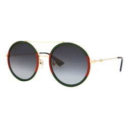 Gucci Eyewear Óculos de sol unisexo GG0061S 003 Metal Gold Green