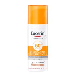 Eucerin Protecção Facial Fluido Solar Controle de Fotoenvelhecimento Meio Colorido SPF50+