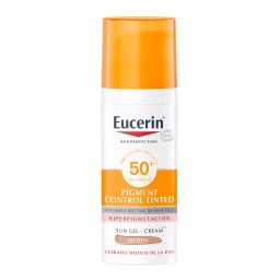 Eucerin Bases de Maquilhagem Control Tinted Medium Dry Touch SPF50+ Protetor solar líquido FPS 50+