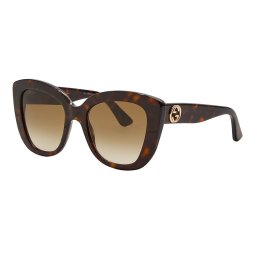 Gucci Eyewear Óculos de sol para mulheres GG0327S 002 T52 Acetate 140 Havana