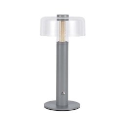Lâmpada de mesa LED recarregável dimmável 1W 5V 3000K 1800mAh cinza