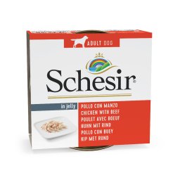6x150g frango vaca Schesir comida húmida cães