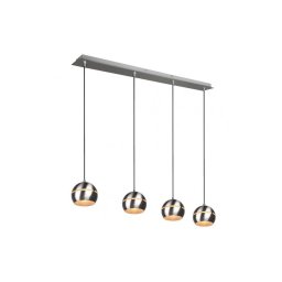 Trio - Candelabro suspenso FLETCHER 4xE14/40W/230V cromado mate