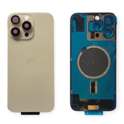 Tampa Traseira iPhone 16 Pro Max Dourado Com Lentes