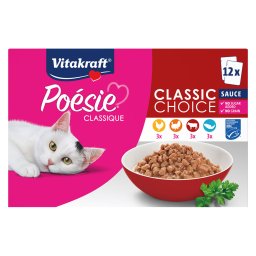 12x85g molho Poésie Classic Vitakraft comida húmida para gatos