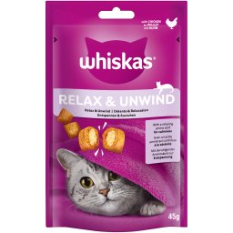 45g frango Relax & Unwind Whiskas snacks para gatos
