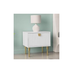Mesa de cabeceira DORSET 50x50 cm branco/dourado