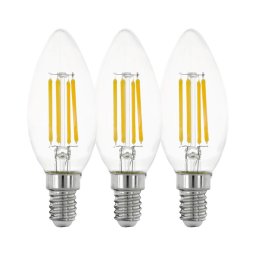 CONJUNTO 3x Lâmpadas LED VINTAGE C35 E14/4W/230V 2700K - Eglo 12811