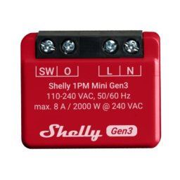Shelly 1PM Mini Gen3 Módulo interruptor para automação WiFi com medição de energia