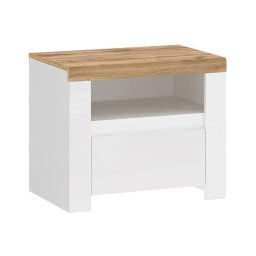 Mesa de cabeceira DAMINO 50,5x60 cm branco/carvalho wotan