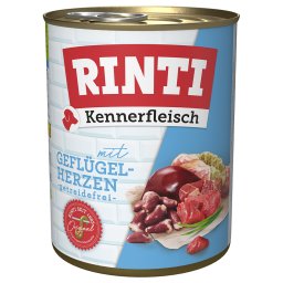 24x800g corações de aves RINTI Kennerfleisch comida húmida cães