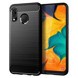 Capa Forcell Carbon preta para Huawei P Smart 2019