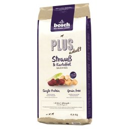 2x12,5kg Plus avestruz e batata bosch ração para cães