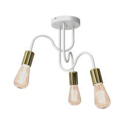 Candelabro montado à superfície DOW 3xE27/60W/230V branco/dourado