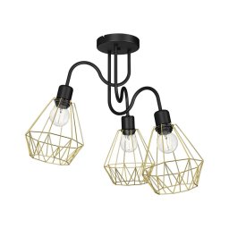 Candelabro montado à superfície BERGEN 3xE27/60W/230V preto/dourado