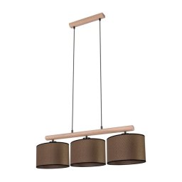 Spot-Light 1037400311537 - Lustre suspenso por cabo MERCEDES 3xE27/40W/230V carvalho