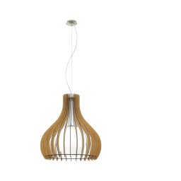 Eglo 61719 - Candeeiro suspenso TINDORI 1xE27/60W/230V diâmetro 60 cm castanho