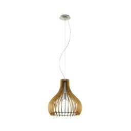 Eglo 61916 - Candeeiro suspenso TINDORI 1xE27/60W/230V diâmetro 38 cm castanho