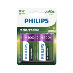 Philips R20B2A300/10 - 2 pçs Pilha recarregável D MULTILIFE NiMH/1,2V/3000 mAh