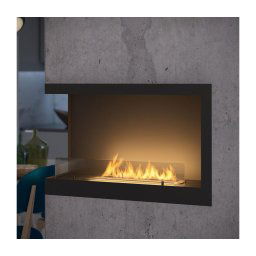 InFire - Lareira de canto BIO 84x54 cm 3kW preto
