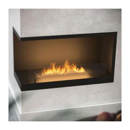 InFire - Lareira de canto BIO 80x45 cm 3kW preto