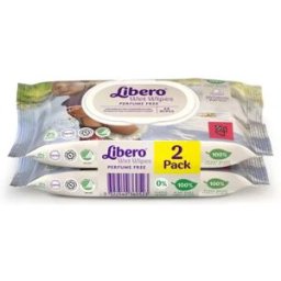 Libero WetWipe Toalhitas Sem Perfume 64 Unidades x2