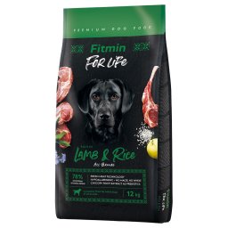 12kg de alimento seco para cães Fitmin Dog For Life Lamb & Rice