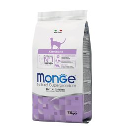 1,5 kg de ração seca Monge Sterilised Cat Chicken