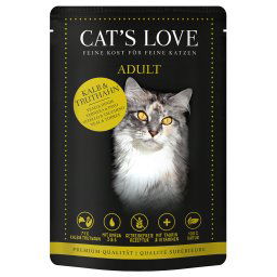 12x85g vitela e peru Cat's Love comida húmida para gatos