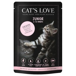 12x85g Junior frango Cat's Love comida húmida para gatos