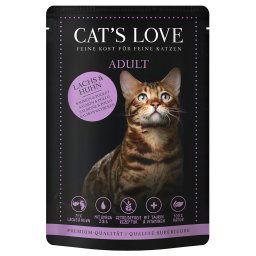 12x85g salmão e frango Cat's Love comida húmida para gatos