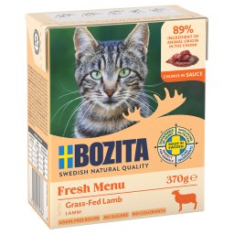 6x370g cordeiro molho pedaços Bozita comida húmida gatos
