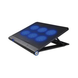 Almofada de refrigeração para portátil 6x ventoinha 2xUSB preta