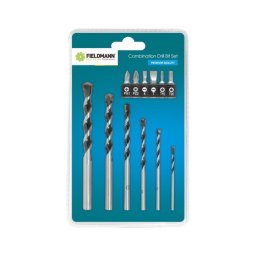 Fieldmann - Conjunto de brocas para alvenaria + bits 12 pcs cromado