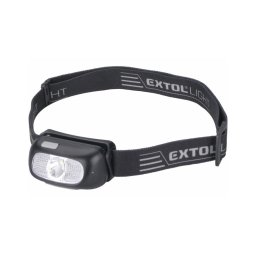 Extol - Lanterna de cabeça recarregável LED 5W 1000mAh 3,7V IPX5 preta