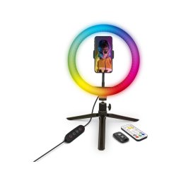 Yenkee - Candeeiro LED RGB Regulável com tripé e suporte para vlogging LED/5V + CR