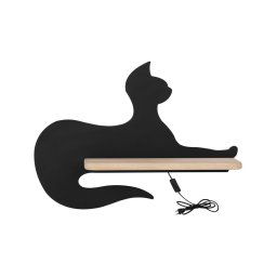 Candeeiro de parede para criança LED com prateleira BLACK CAT LED/5W/230V