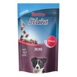 3x70g peru Junior Sticks Mini Rocco snacks para cães