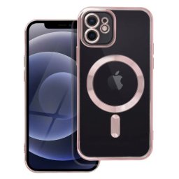 Capa Electro Mag compatível com MagSafe para Iphone 12 rose gold